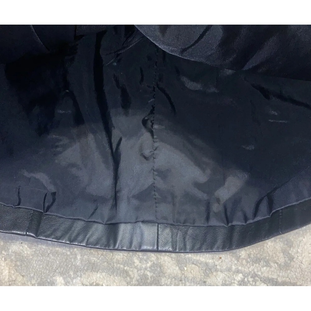 Vintage Byrnes & Baker Sz 4 Black Leather Lined Pencil Skirt Womens - Picture 2 of 6
